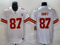 Men’s Kansas City Chiefs Taylor Swift #87 White Jersey