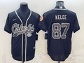 Men’s Kansas City Chiefs Travis Kelce #87 Black RFLCTV Limited Jersey Joint Edition