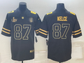 Men’s Kansas City Chiefs Travis Kelce #87 Black Super Bowl LVII Patch Jersey