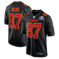 Men’s Kansas City Chiefs Travis Kelce #87 Black Super Bowl LVIII Carbon Jersey