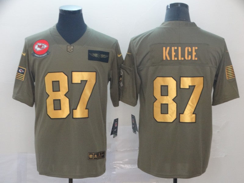Men’s Kansas City Chiefs Travis Kelce #87 Brown Jersey