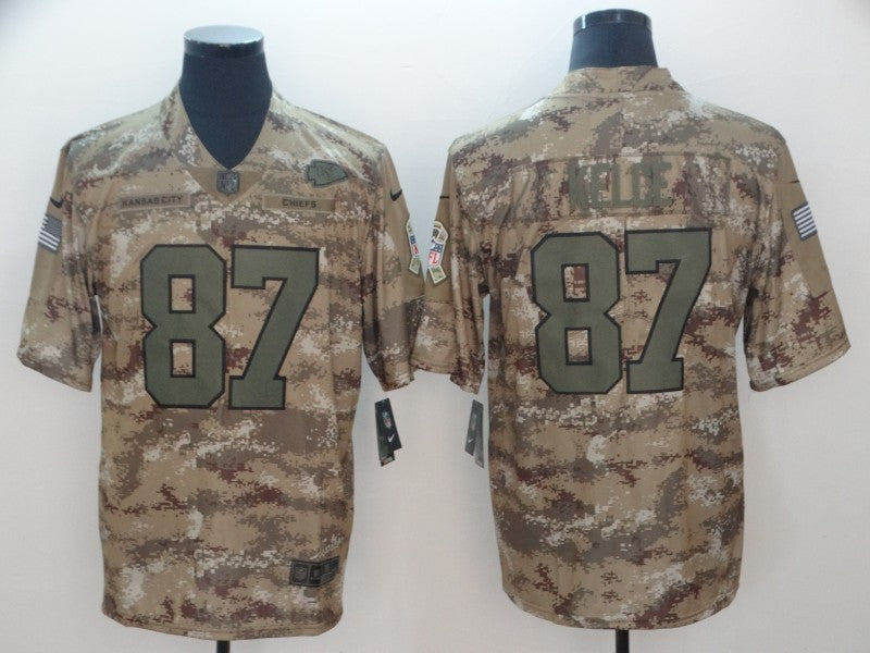 Men’s Kansas City Chiefs Travis Kelce #87 Camouflage Jersey