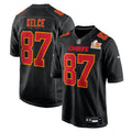 Men’s Kansas City Chiefs Travis Kelce #87 Carbon Black Super Bowl LIX Jersey