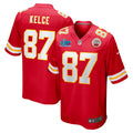 Men’s Kansas City Chiefs Travis Kelce #87 Red Super Bowl LVII Patch Jersey