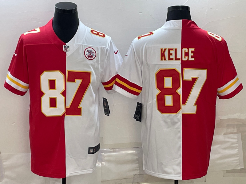 Men’s Kansas City Chiefs Travis Kelce #87 Red/White Jersey