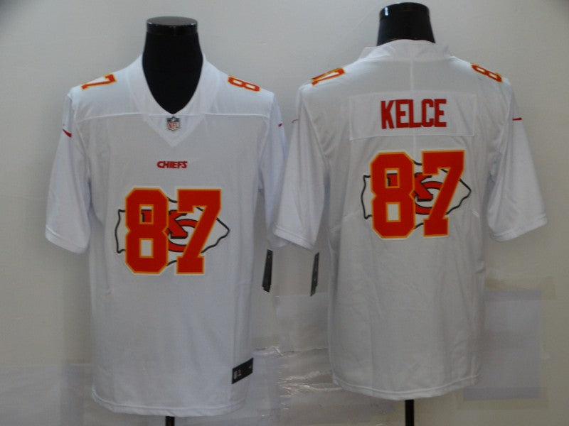 Men’s Kansas City Chiefs Travis Kelce #87 White Authentic Jersey