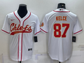 Men’s Kansas City Chiefs Travis Kelce #87 White Jersey Joint Edition