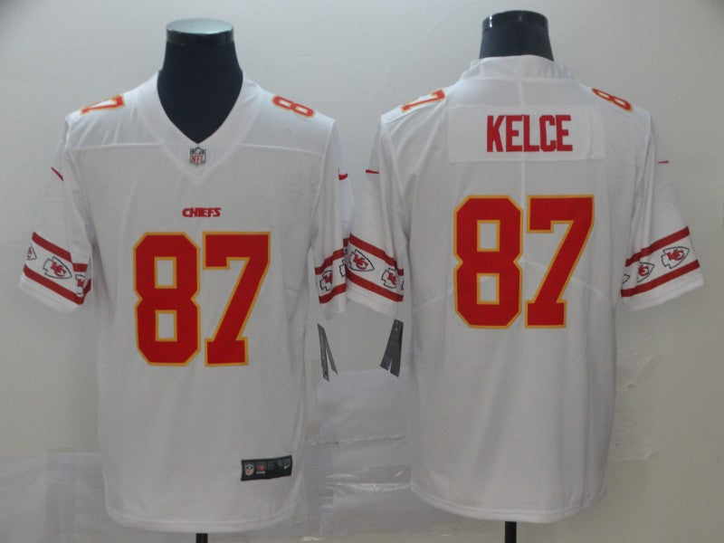 Men’s Kansas City Chiefs Travis Kelce #87 White Jersey