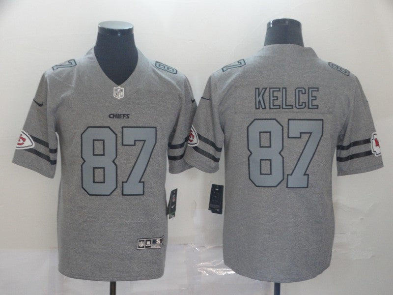 Men’s Kansas City Chiefs Travis Kelce Jersey Gray