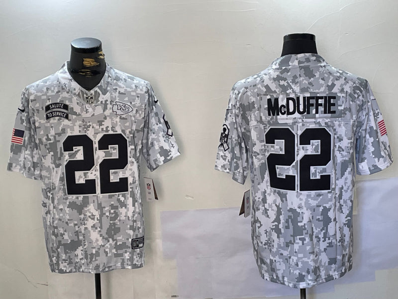 Men’s Kansas City Chiefs Trent McDuffie #22 Arctic Camo 2024 Salute to Service Limited Jersey