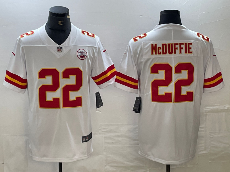 Men’s Kansas City Chiefs Trent McDuffie #22 White Jersey