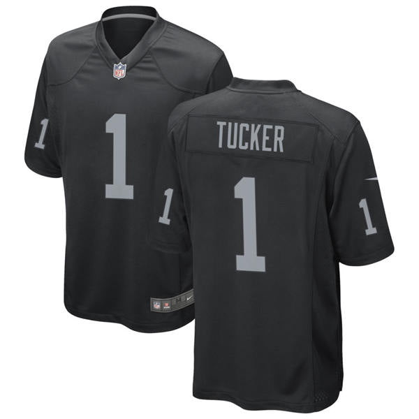 Men’s Las Vegas Raiders #1 Tre Tucker Nike Black Vapor F.U.S.E. Limited Player Jersey