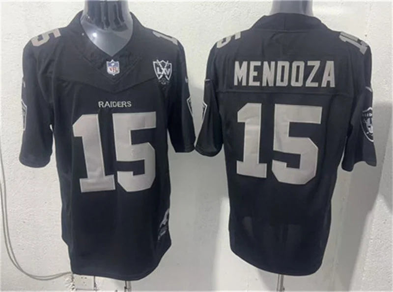 Men’s Las Vegas Raiders #15 Fernando Mendoza Black 65TH Anniversary Gratitude F.U.S.E. Limited Jersey