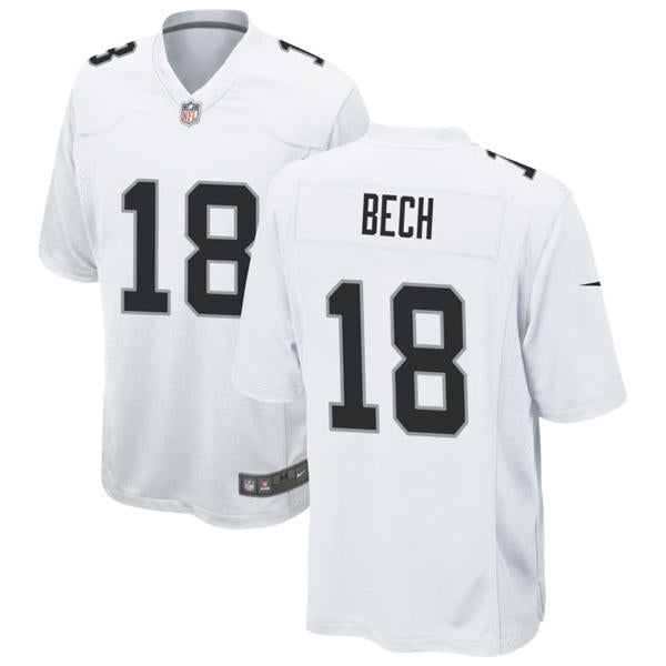 Men’s Las Vegas Raiders #18 Jack Bech Nike White Vapor F.U.S.E. Limited Player Jersey