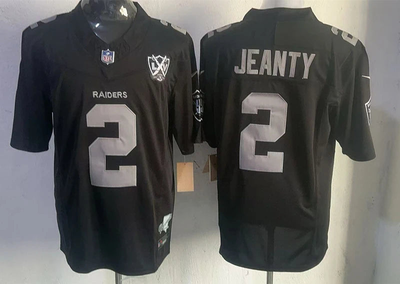 Men’s Las Vegas Raiders #2 Ashton Jeanty Black 1960-2024 65TH Anniversary Gratitude F.U.S.E. Limited Jersey