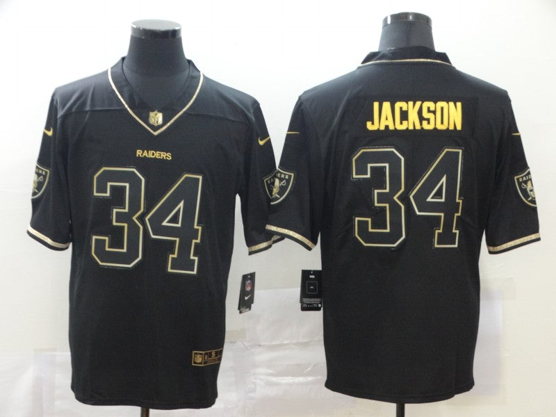 Men’s Las Vegas Raiders #34 Bo Jackson Black Authentic Jersey