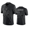 Men’s Las Vegas Raiders #34 Bo Jackson Black Reflective Limited Jersey