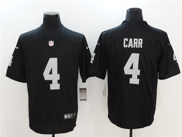 Men’s Las Vegas Raiders #4 Derek Carr Nike Black Football Game Jersey