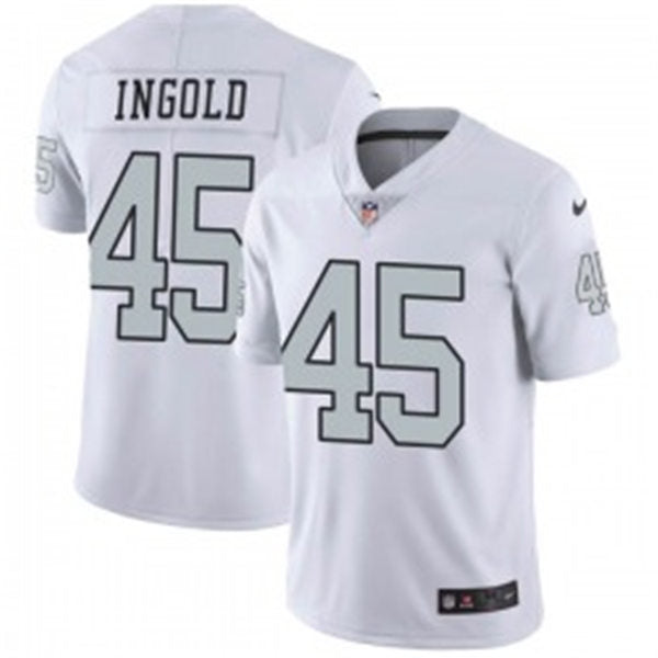 Men’s Las Vegas Raiders #45 Alec Ingold Nike White Color Rush Legend Player Jersey