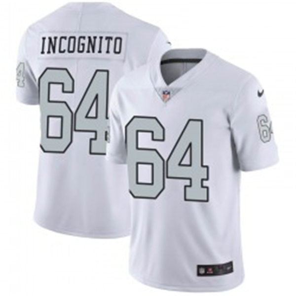 Men’s Las Vegas Raiders #64 Richie Incognito Nike White Color Rush Legend Player Jersey