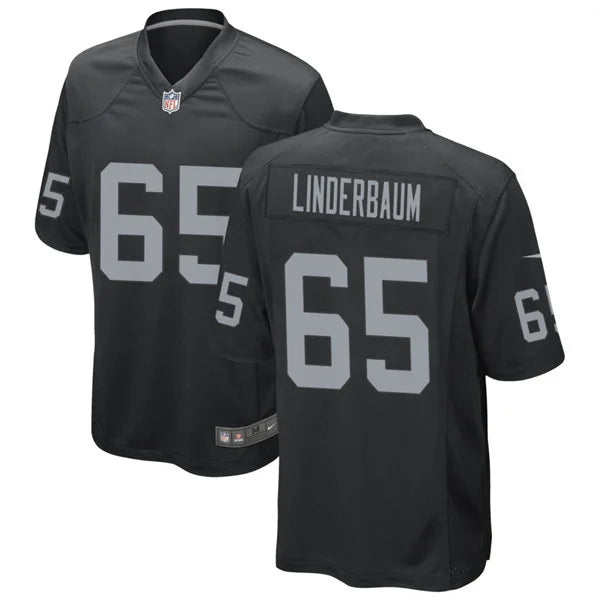 Men’s Las Vegas Raiders #65 Tyler Linderbaum Nike Black Vapor F.U.S.E. Limited Jersey