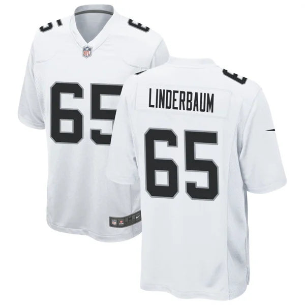 Men’s Las Vegas Raiders #65 Tyler Linderbaum Nike White Vapor F.U.S.E. Limited Jersey
