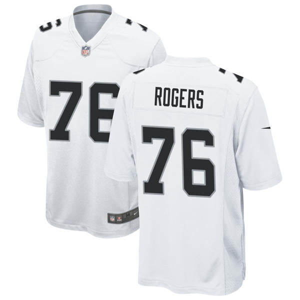 Men’s Las Vegas Raiders #76 Caleb Rogers Nike White Vapor F.U.S.E. Limited Player Jersey