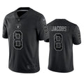Men’s Las Vegas Raiders #8 Josh Jacobs Black Reflective Limited Jersey