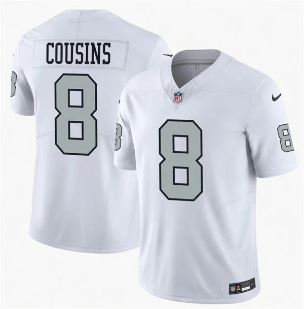 Men’s Las Vegas Raiders #8 Kirk Cousins  Nike White Silver Alternate Vapor F.U.S.E. Limited Jersey