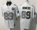 Men’s Las Vegas Raiders #89 Brock Bowers White Silver 1960-2024 65TH Anniversary Gratitude F.U.S.E. Limited Jersey