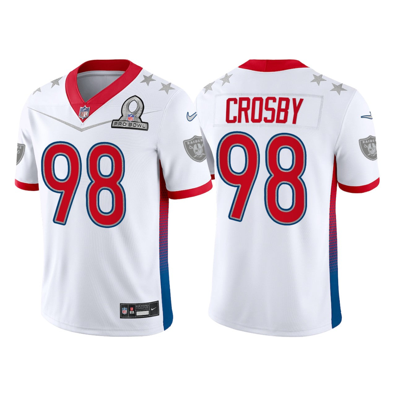 Men’s Las Vegas Raiders #98 Maxx Crosby White 2022 AFC Pro Bowl Game Jersey