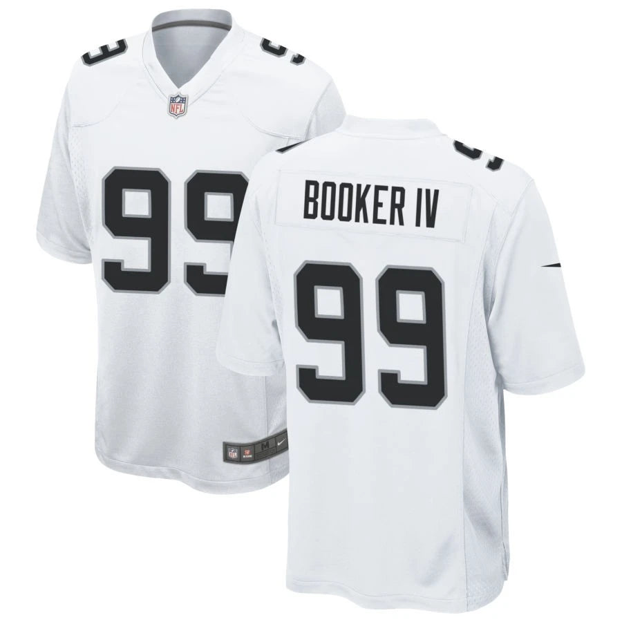 Men’s Las Vegas Raiders #99 Thomas Booker IV Nike White Vapor F.U.S.E. Limited Player Jersey
