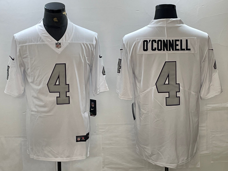 Men’s Las Vegas Raiders Aidan O’Connell #4 White Jersey