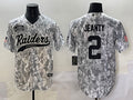 Men’s Las Vegas Raiders Ashton Jeanty #2 Arctic Camo 2024 Salute to Service Retired Limited Jersey