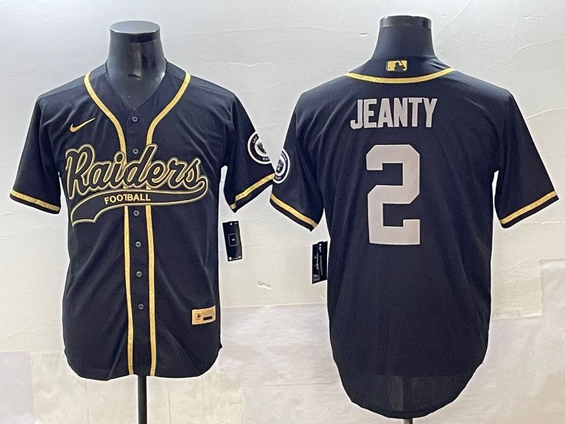 Men’s Las Vegas Raiders Ashton Jeanty #2 Black Jersey