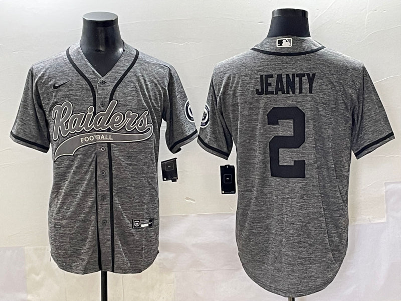 Men’s Las Vegas Raiders Ashton Jeanty #2 Gray Jersey
