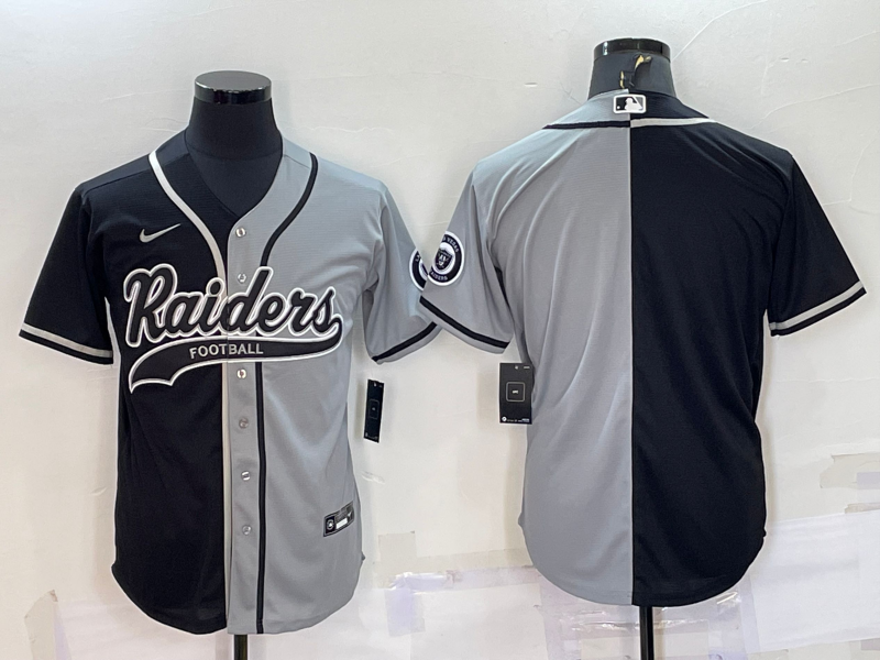 Men’s Las Vegas Raiders Black/Gray Blank Jersey