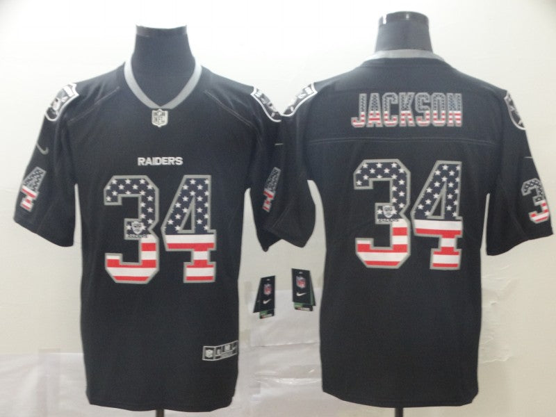 Men’s Las Vegas Raiders Bo Jackson #34 Black Alternate Jersey