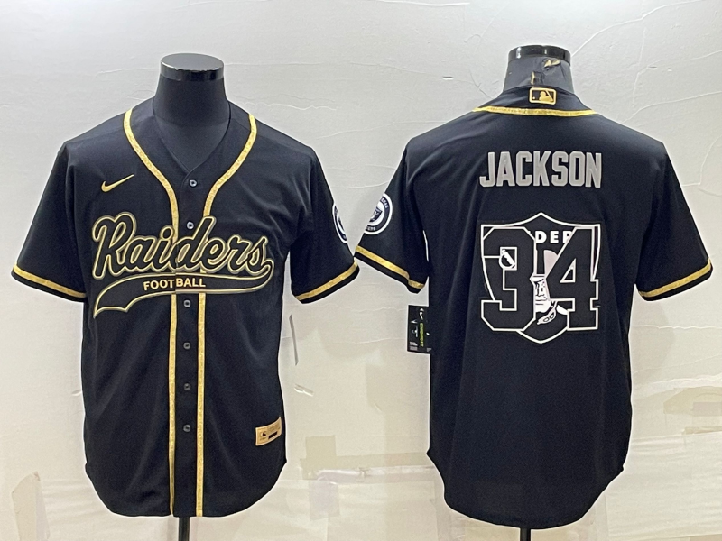 Men’s Las Vegas Raiders Bo Jackson #34 Black Jersey Joint Edition