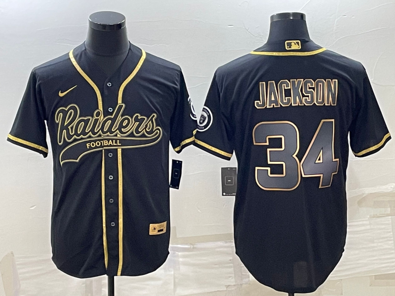 Men’s Las Vegas Raiders Bo Jackson #34 Black Jersey Joint Edition