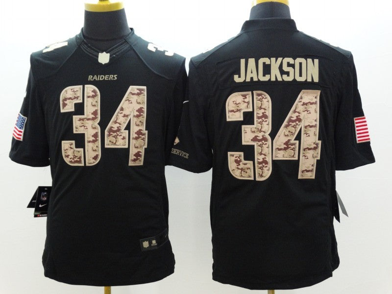 Men’s Las Vegas Raiders Bo Jackson #34 Black Jersey