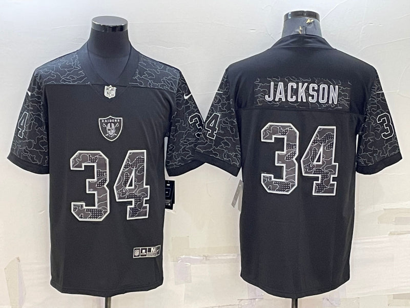 Men’s Las Vegas Raiders Bo Jackson #34 Black RFLCTV Limited Jersey
