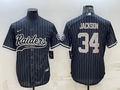 Men’s Las Vegas Raiders Bo Jackson #34 Black Team Jersey Joint Edition