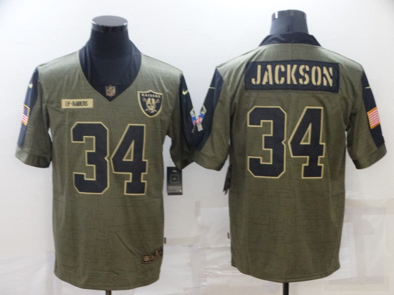 Men’s Las Vegas Raiders Bo Jackson #34 Brown Authentic Jersey