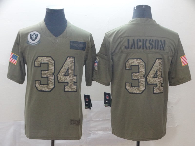 Men’s Las Vegas Raiders Bo Jackson #34 Brown Jersey