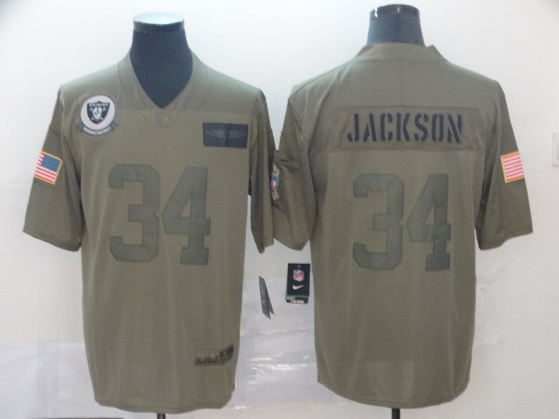 Men’s Las Vegas Raiders Bo Jackson #34 Brown Jersey