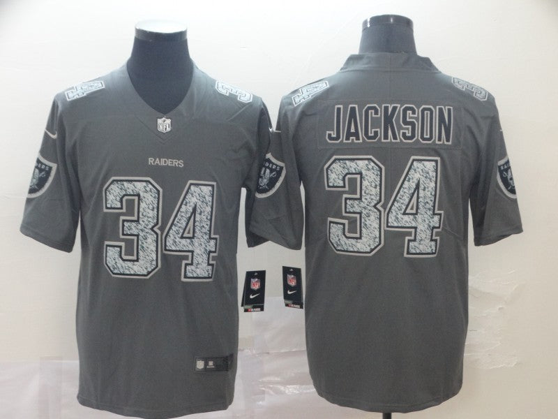 Men’s Las Vegas Raiders Bo Jackson #34 Gray Jersey