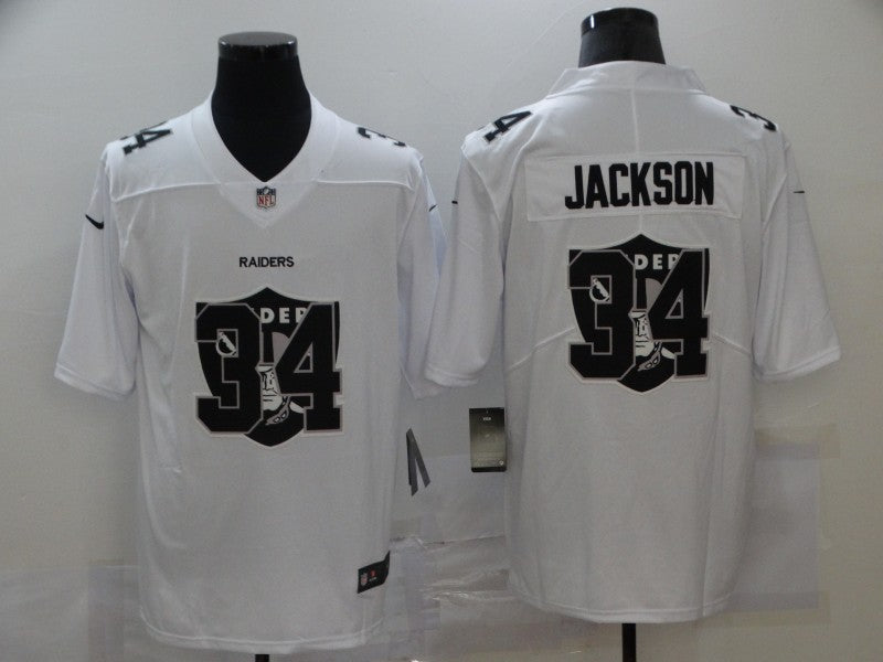 Men’s Las Vegas Raiders Bo Jackson #34 White Alternate Jersey