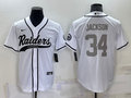 Men’s Las Vegas Raiders Bo Jackson #34 White Jersey Joint Edition