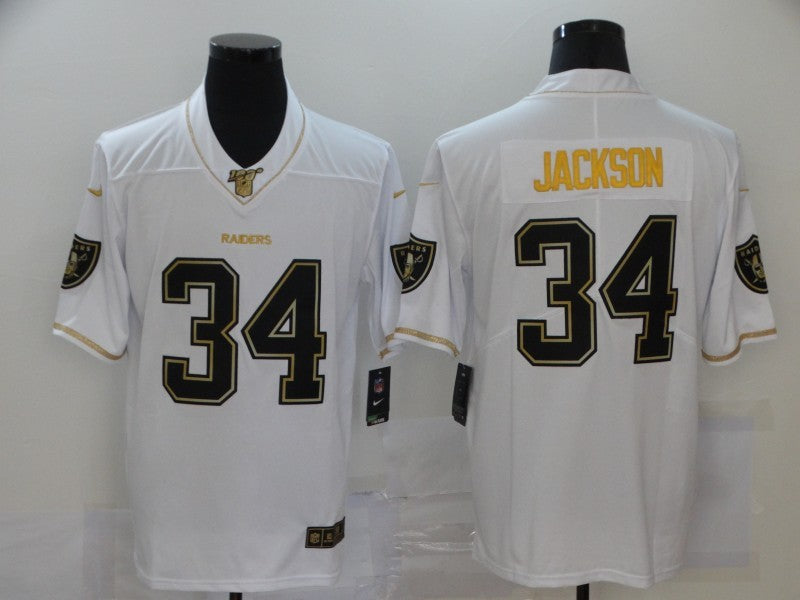 Men’s Las Vegas Raiders Bo Jackson #34 White Jersey